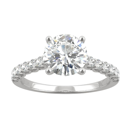 1.92 CTW DEW Round Moissanite Engagement Ring