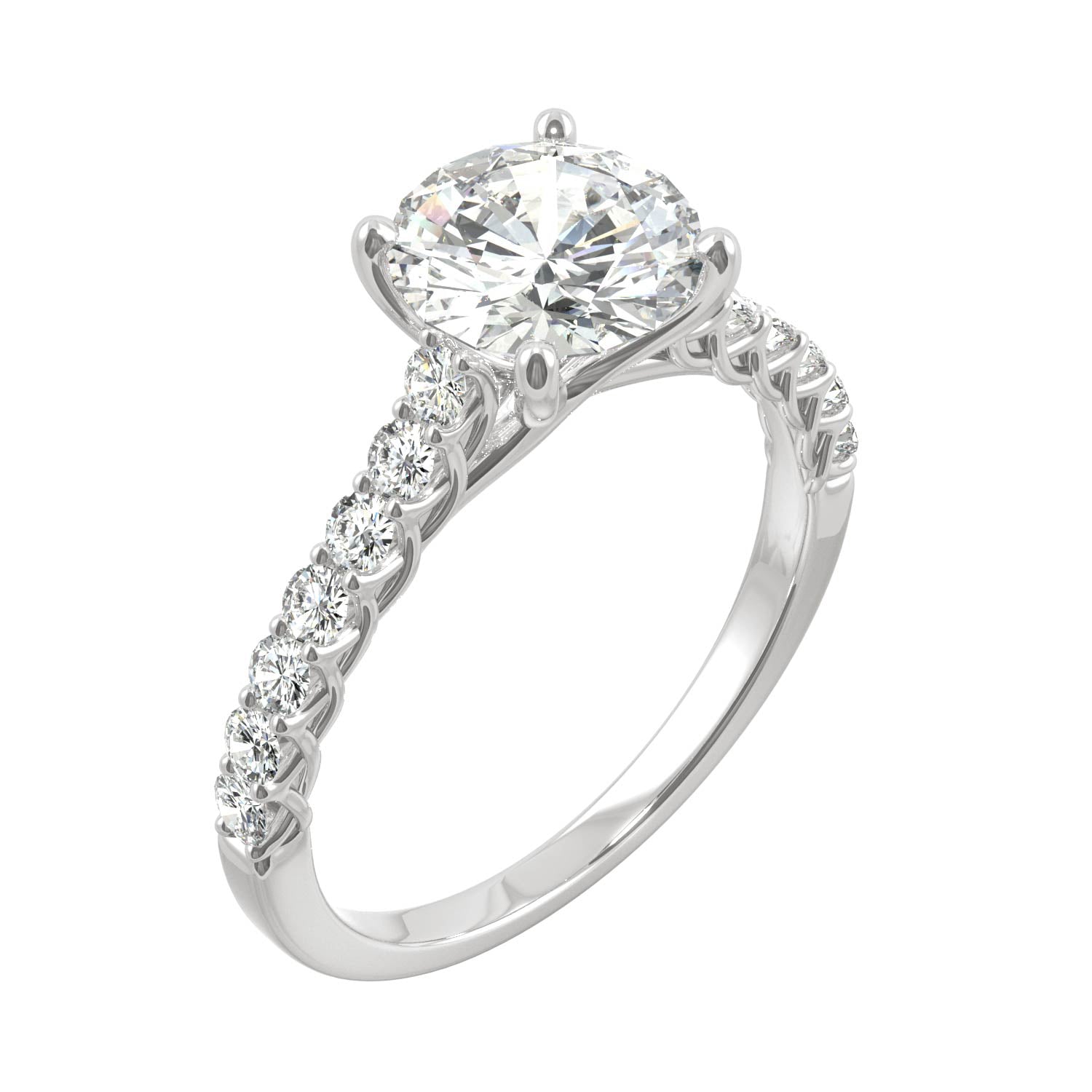 1.92 CTW DEW Round Moissanite Engagement Ring