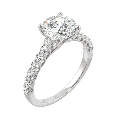 1.92 CTW DEW Round Moissanite Engagement Ring