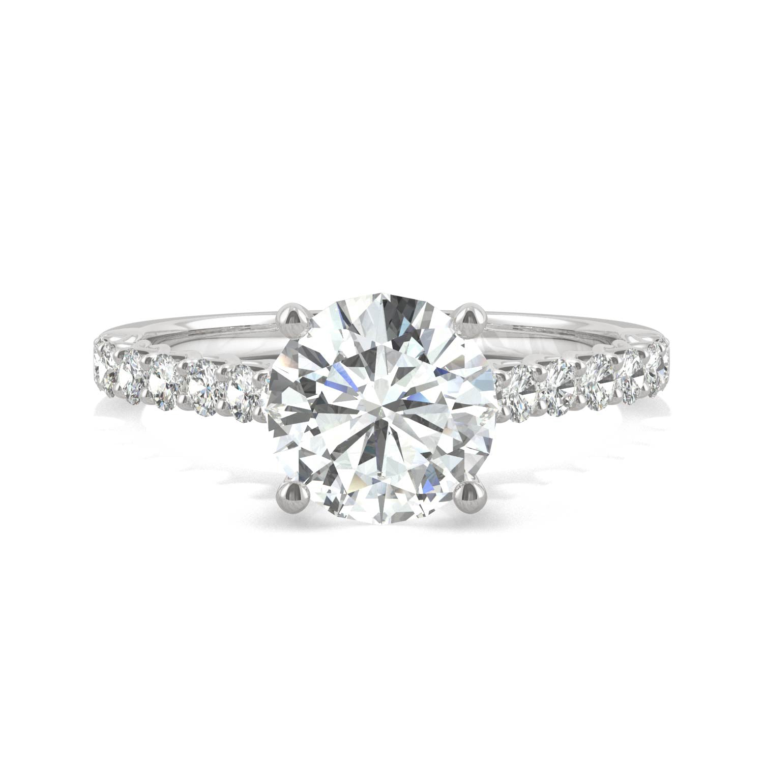 1.92 CTW DEW Round Moissanite Engagement Ring