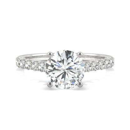 1.92 CTW DEW Round Moissanite Engagement Ring