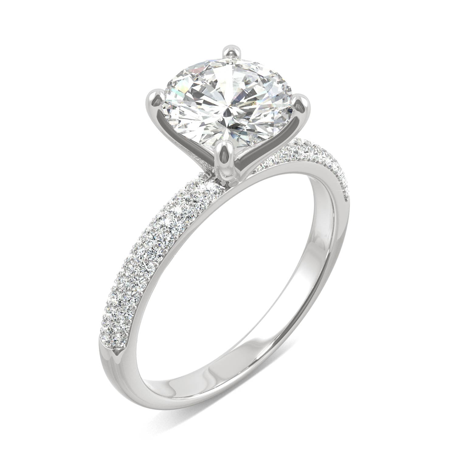 2.11 CTW Round Moissanite Engagement Ring