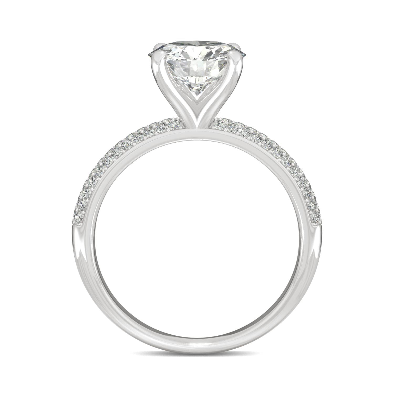 2.11 CTW Round Moissanite Engagement Ring