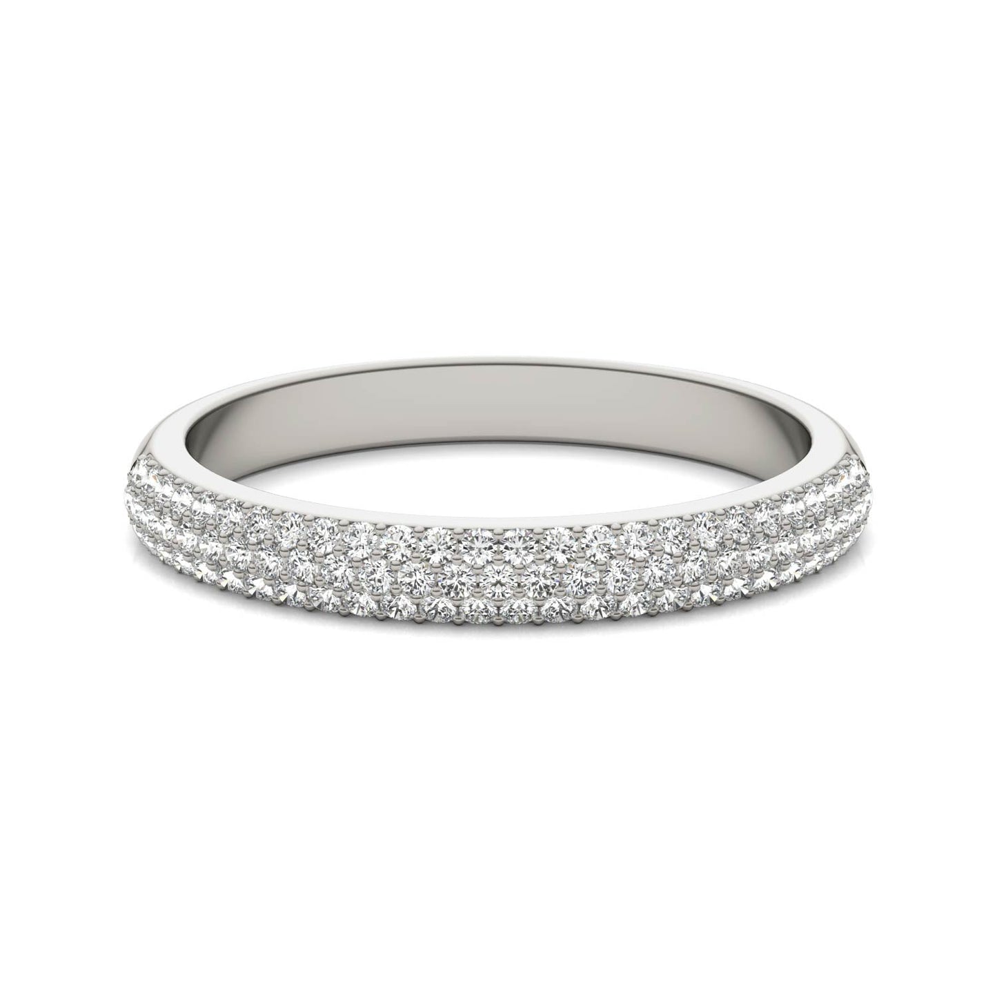 0.17 CTW Moissanite Pave Ring 14K White Gold