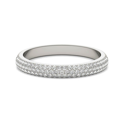 0.17 CTW Moissanite Pave Ring 14K White Gold