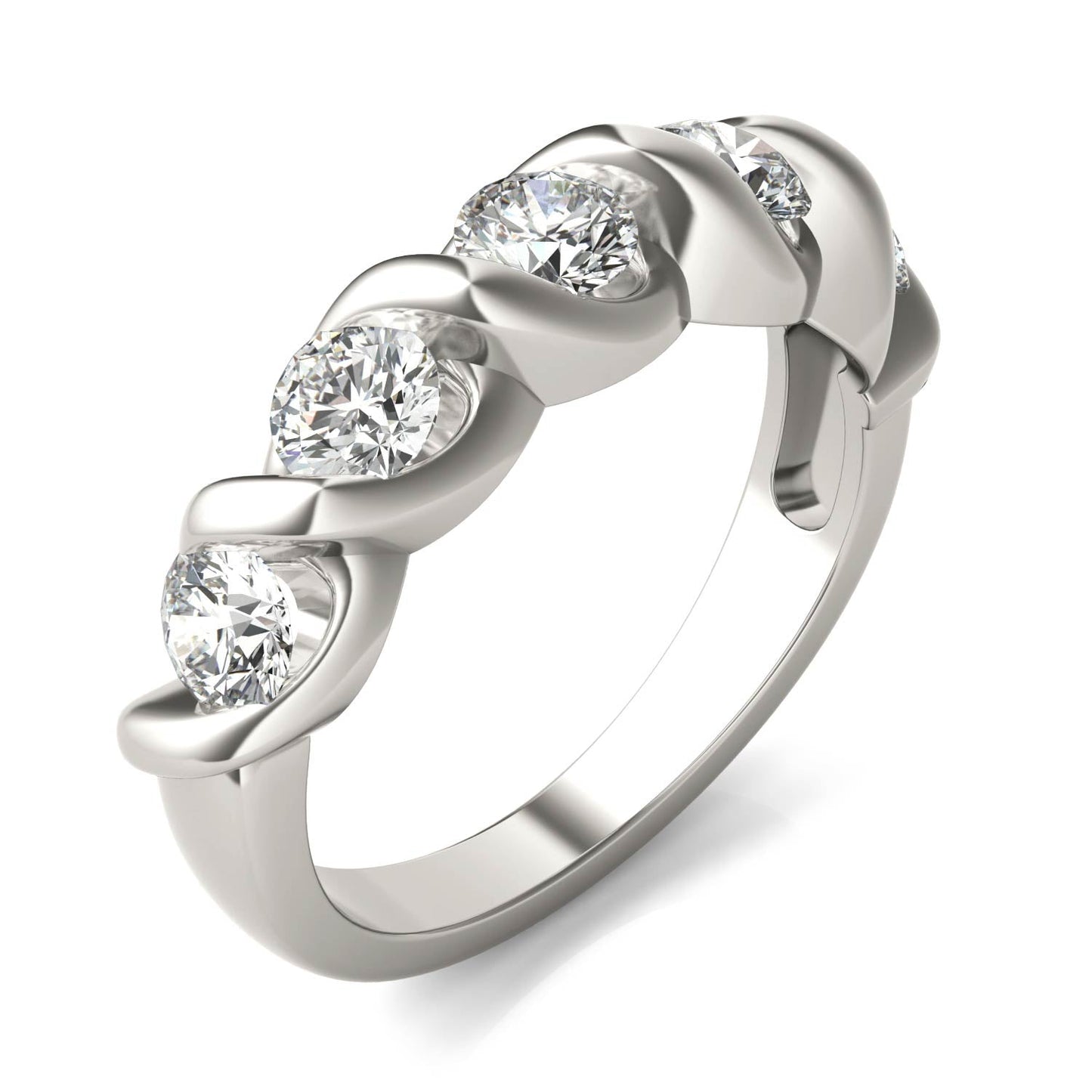 1.15 CTW Moissanite Bypass Ring