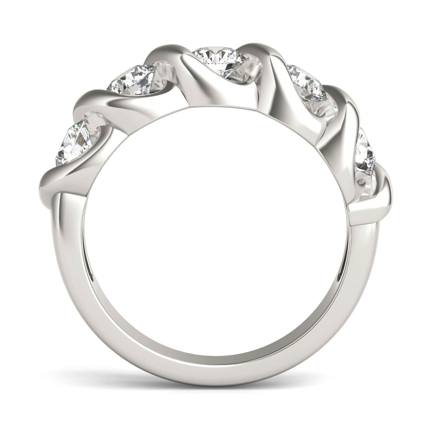 1.15 CTW Moissanite Bypass Ring