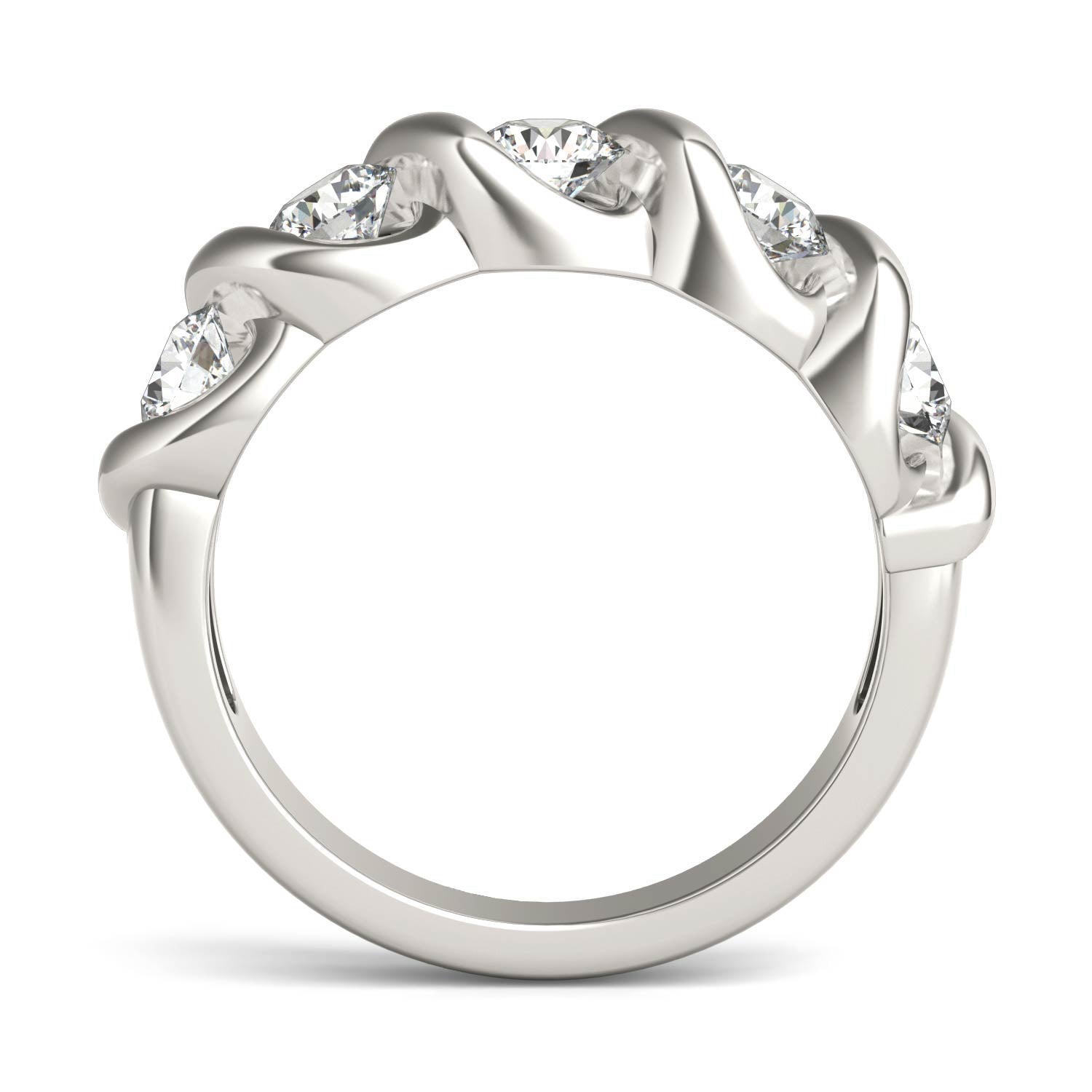 1.15 CTW Round Moissanite Bypass Ring