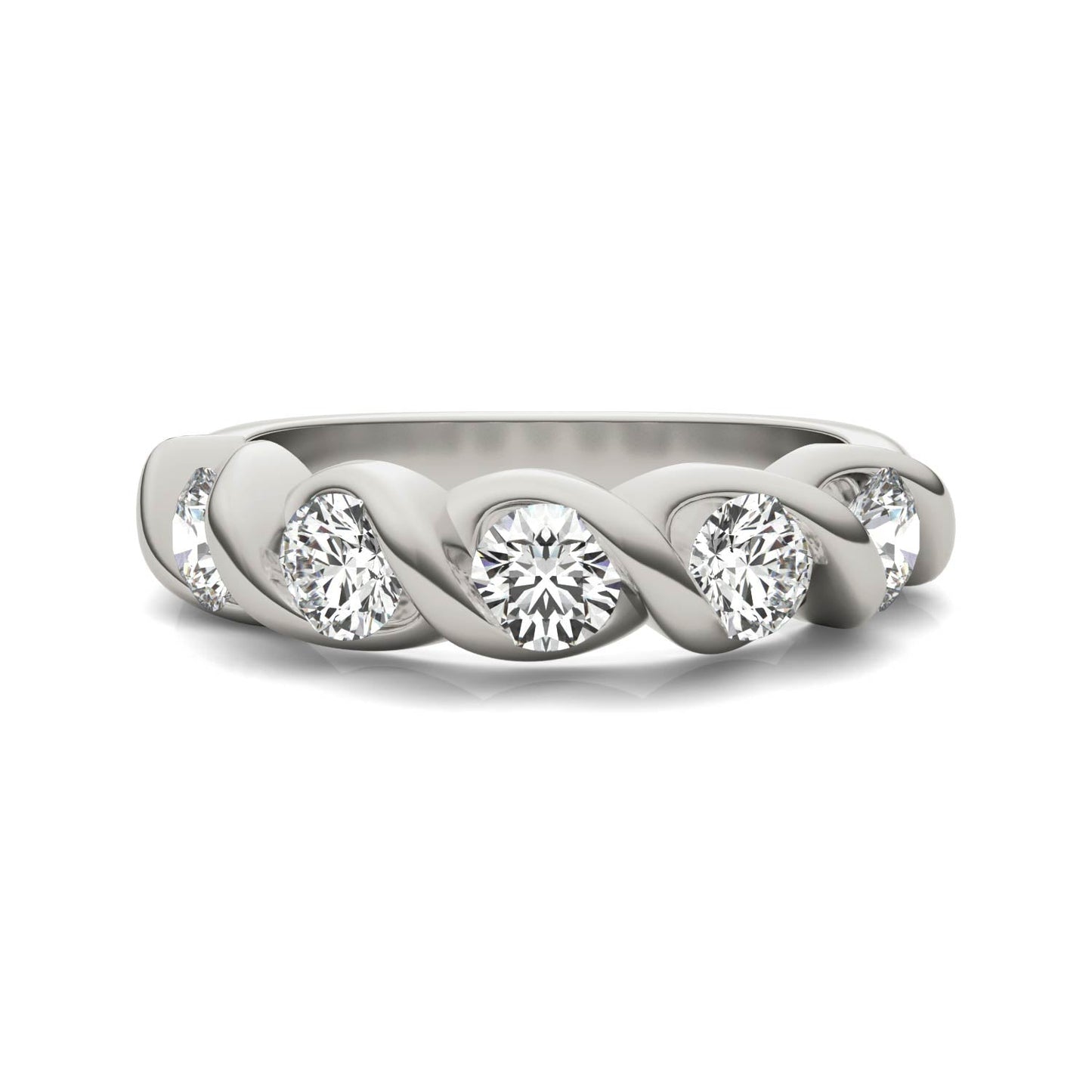 1.15 CTW Moissanite Bypass Ring