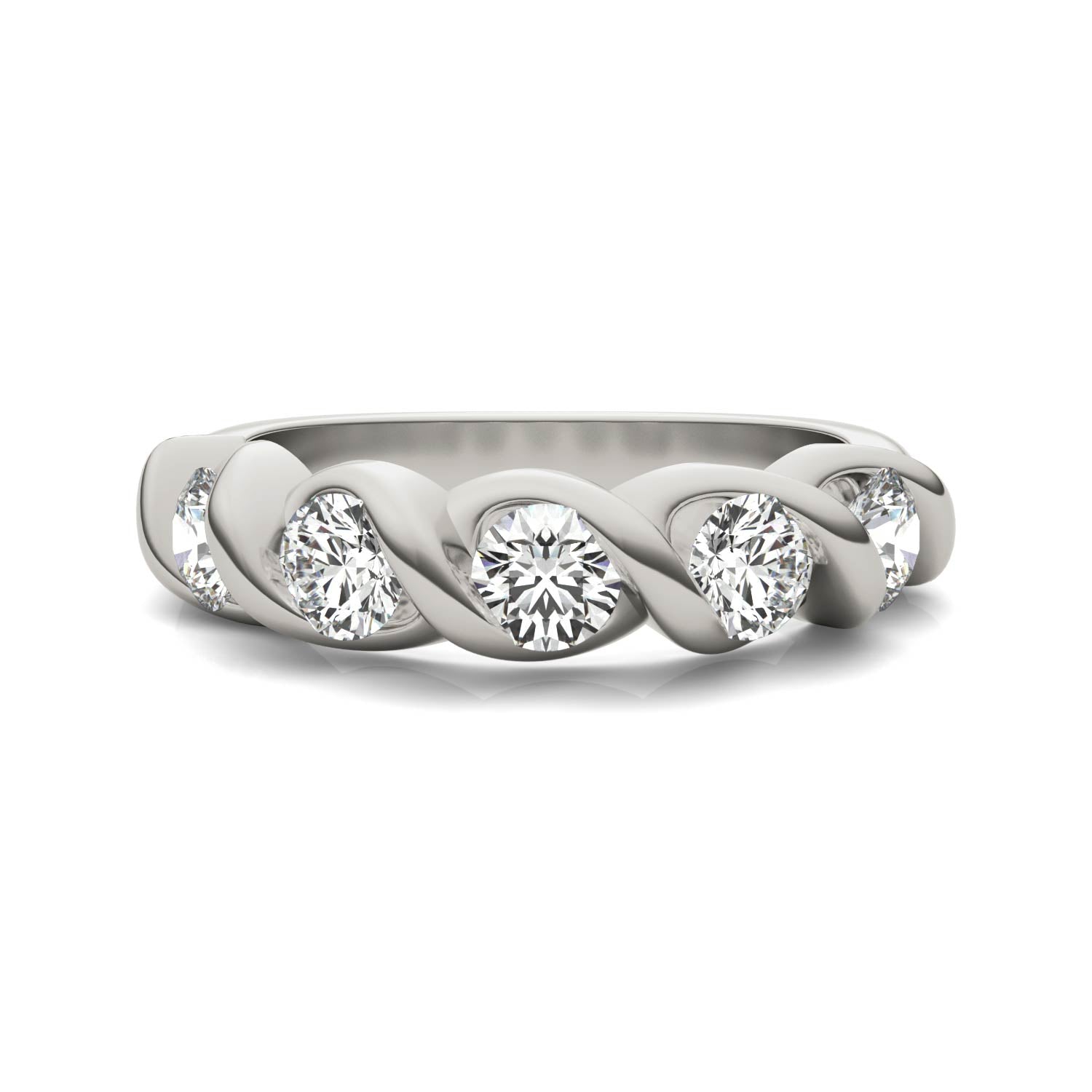 1.15 CTW Moissanite Bypass Ring