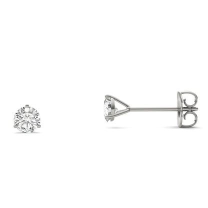 0.20 CTW Moissanite Round Stud Earrings in 14K White Gold