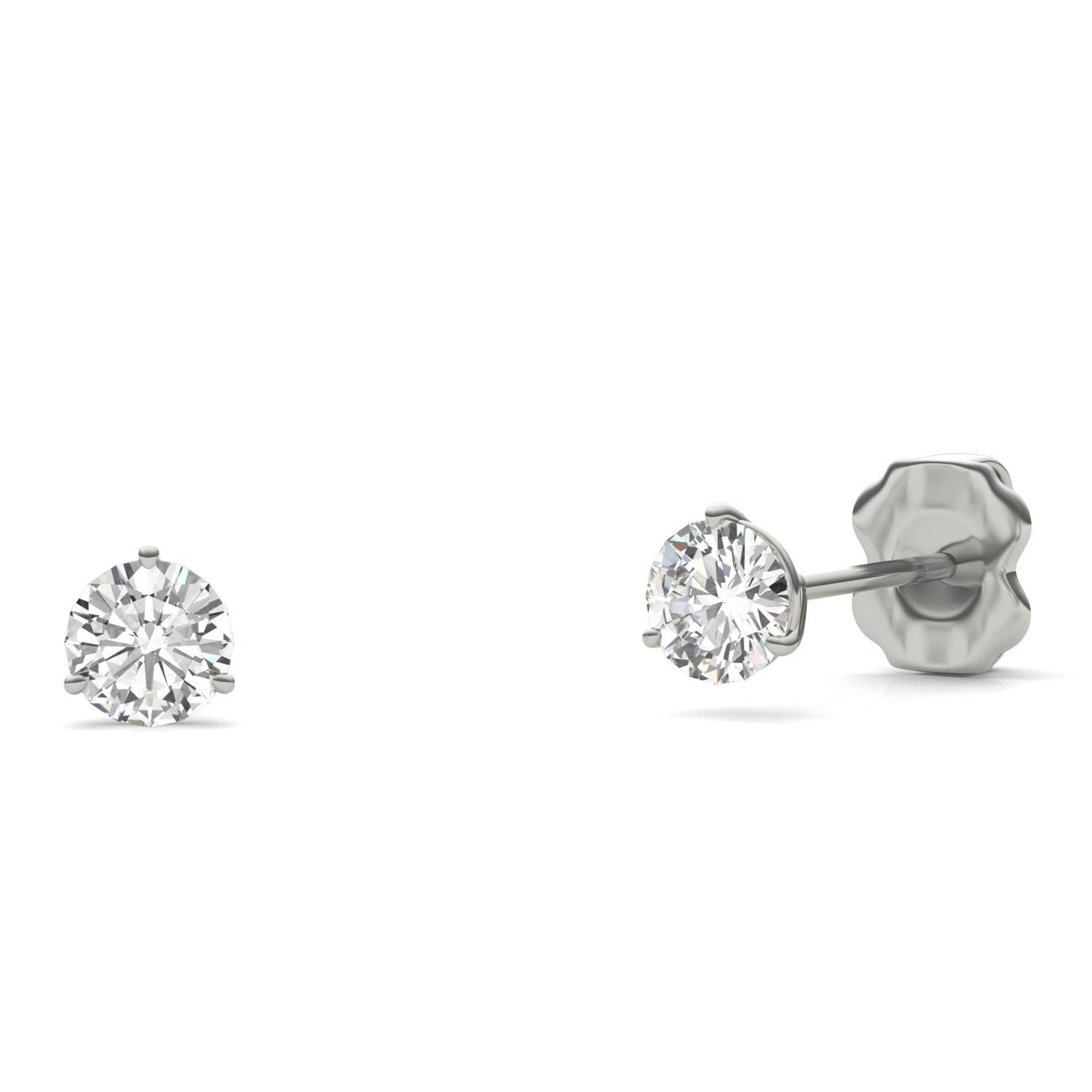 0.20 CTW Moissanite Round Stud Earrings in 14K White Gold