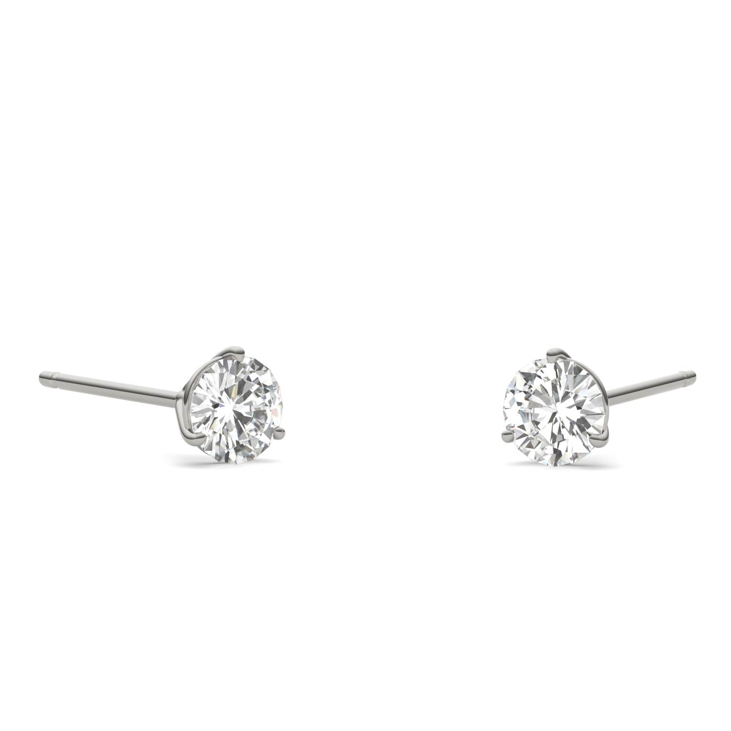 0.20 CTW Moissanite Round Stud Earrings in 14K White Gold