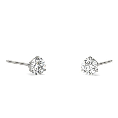 0.20 CTW Moissanite Round Stud Earrings in 14K White Gold