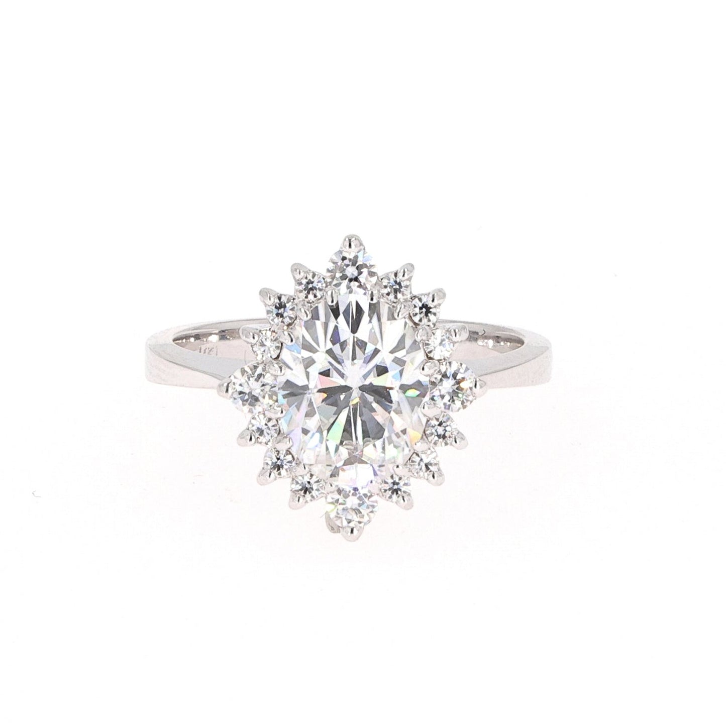 2.42 CTW Oval Moissanite Halo Ring