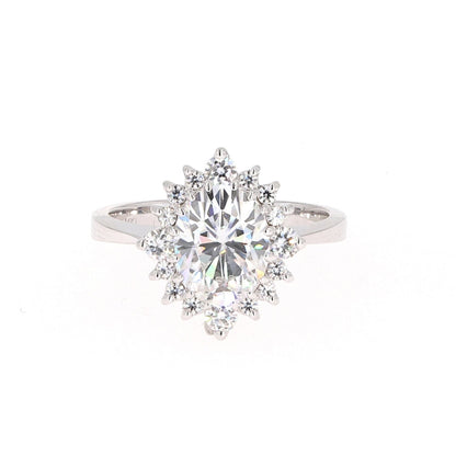 2.42 CTW Oval Moissanite Halo Ring