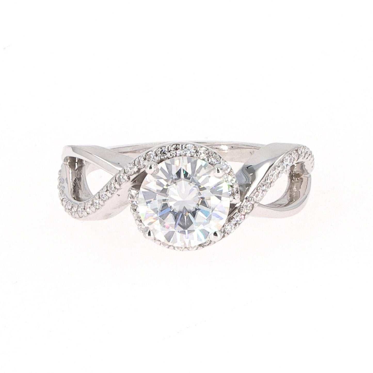 1.75 CTW Moissanite Twist Solitaire Ring