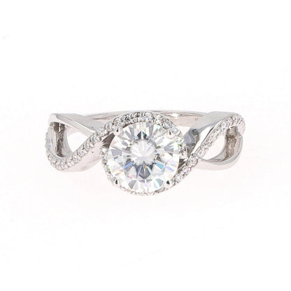 1.75 CTW Moissanite Twist Solitaire Ring