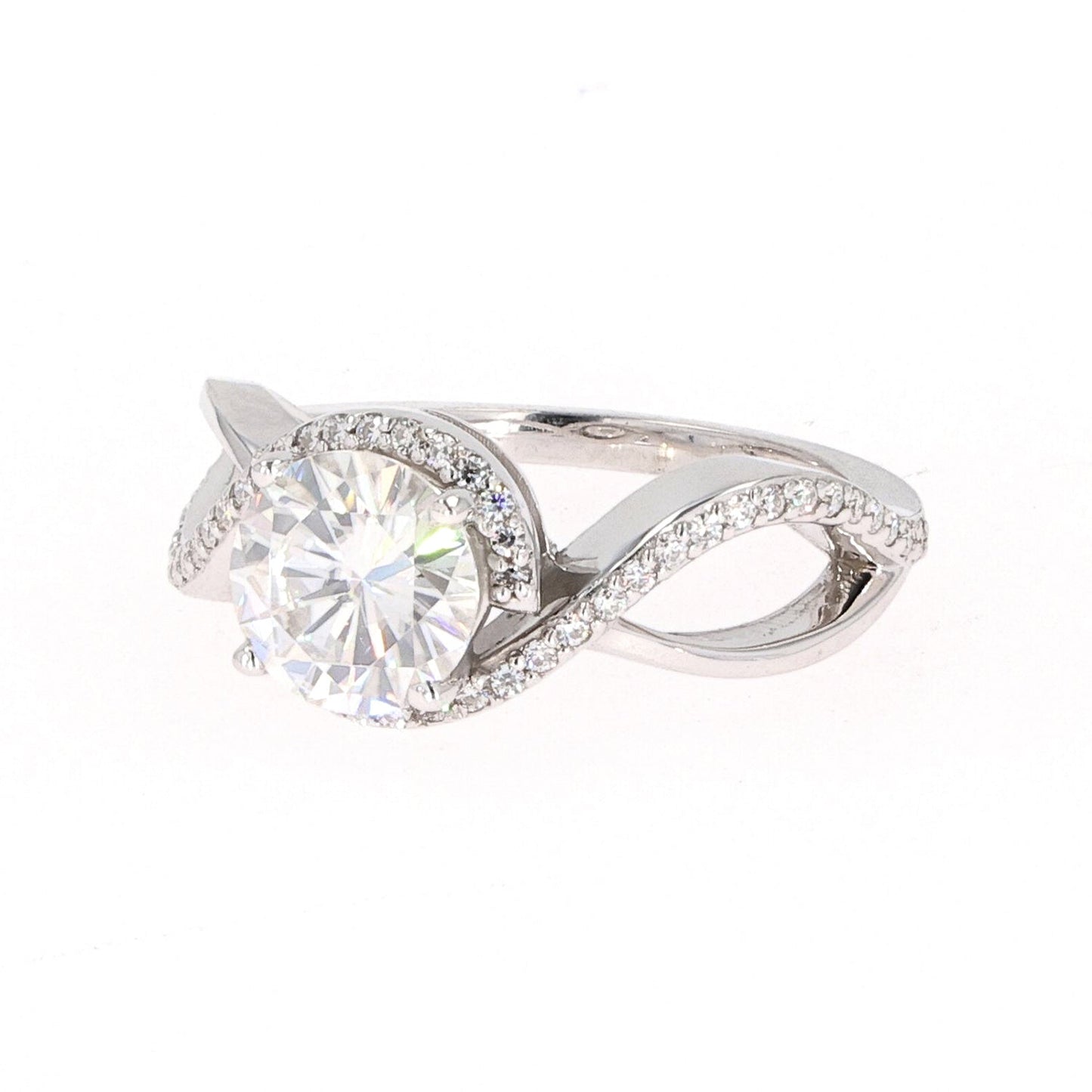 1.75 CTW Moissanite Twist Solitaire Ring