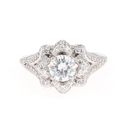 1.70 CTW Moissanite Flower Ring