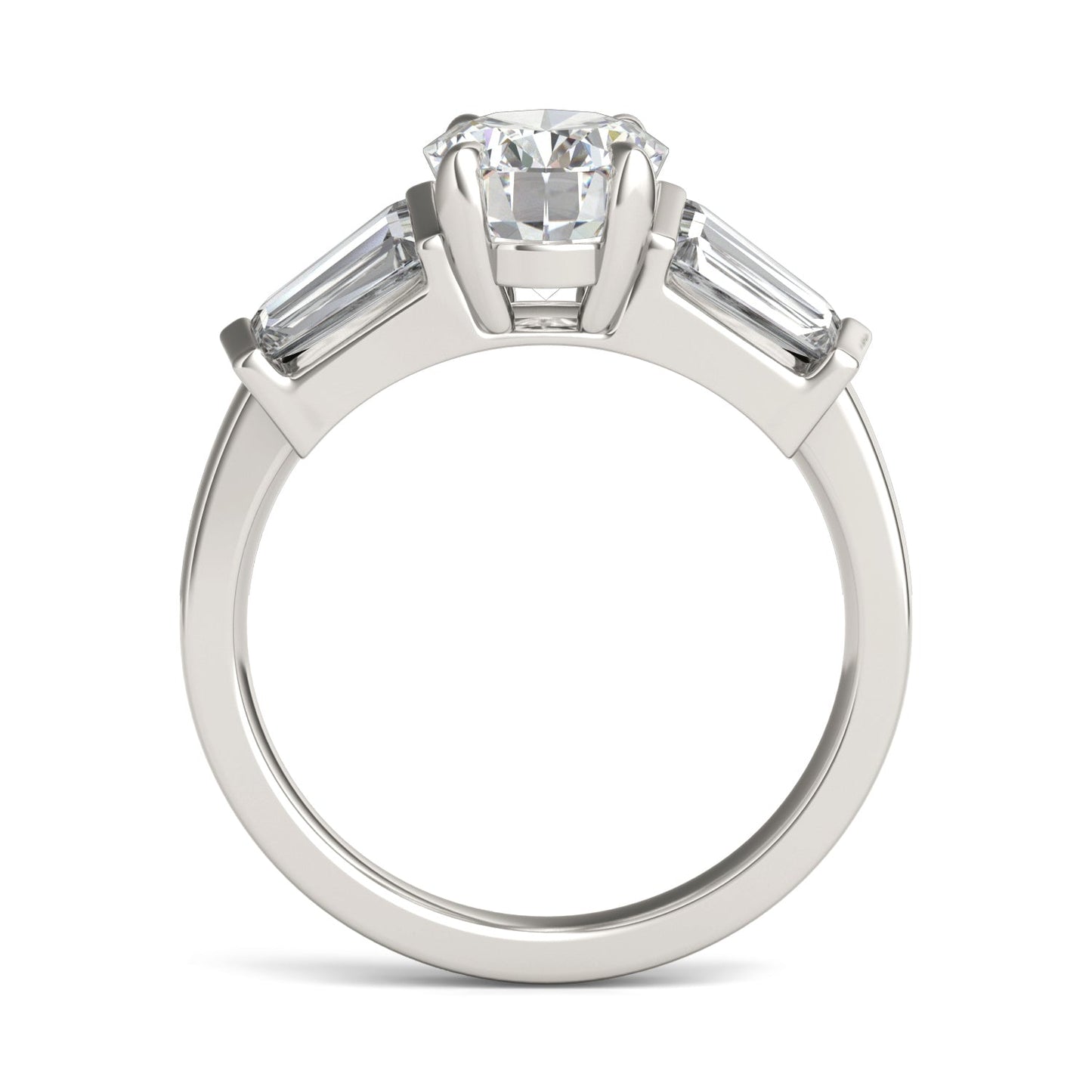 3.26 CTW Oval Moissanite Five Stone Ring