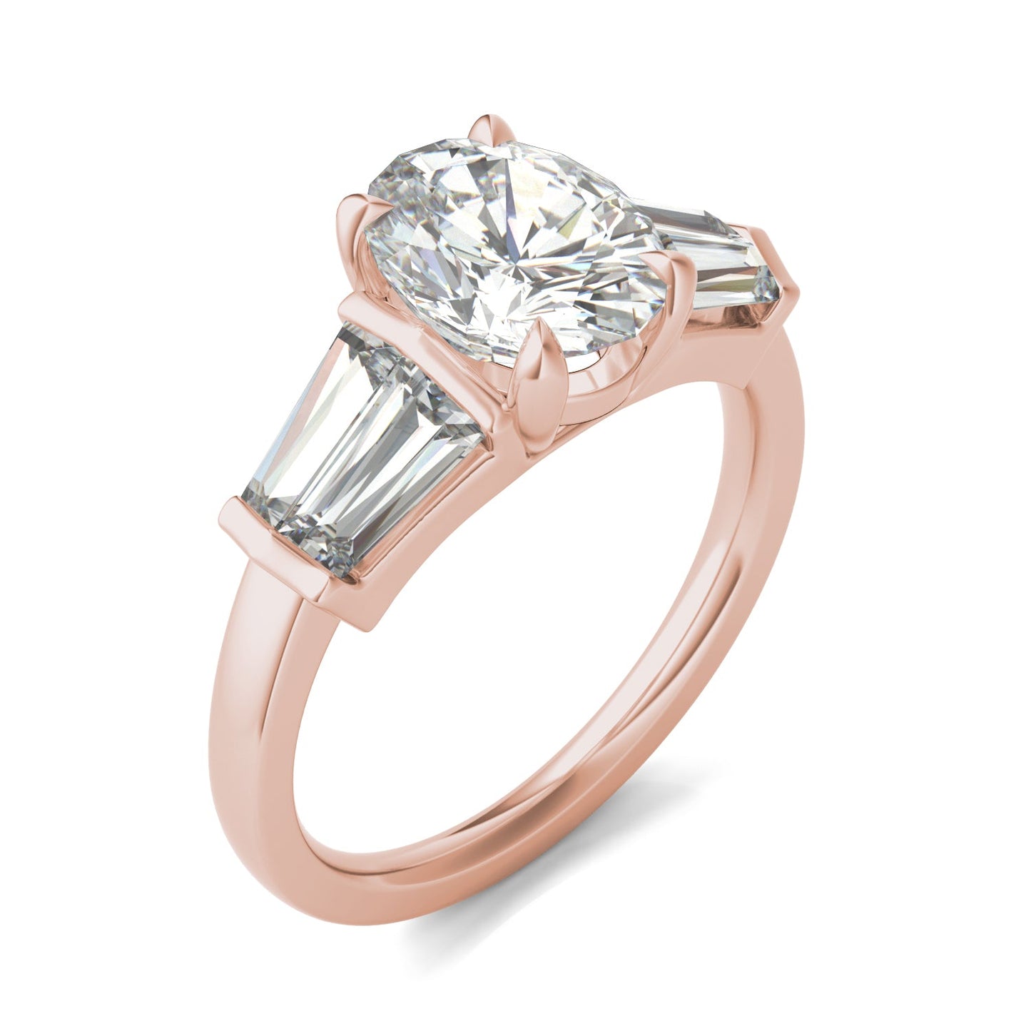 3.26 CTW Rose Gold Oval Moissanite