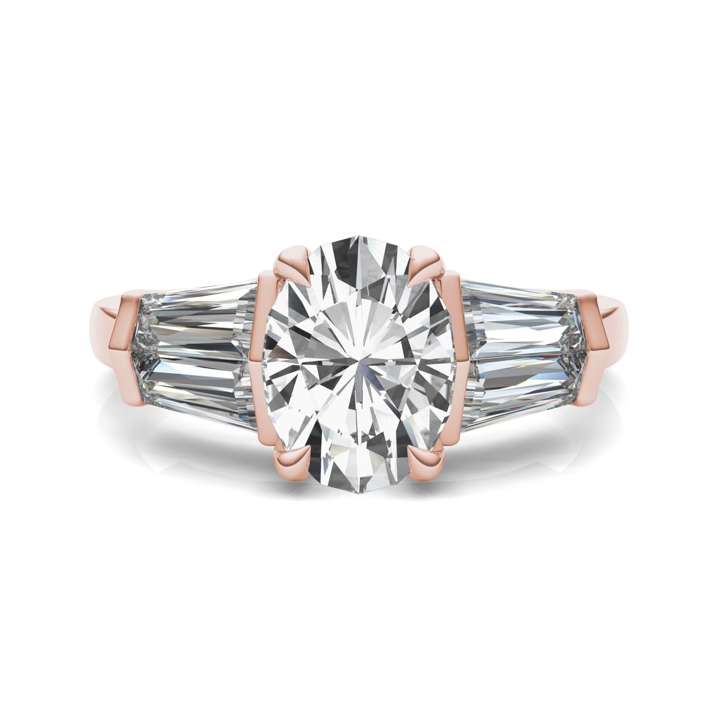 3.26 CTW Rose Gold Oval Moissanite