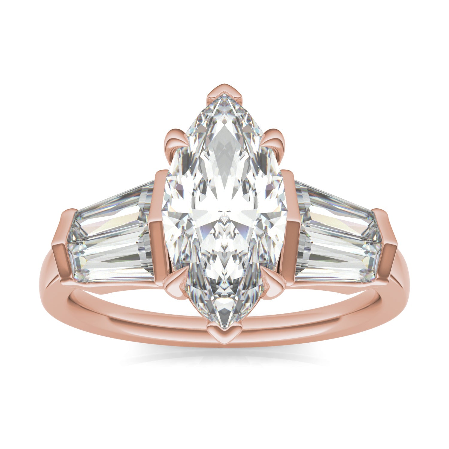 3.36 CTW Rose Gold Marquise Moissanite Ring