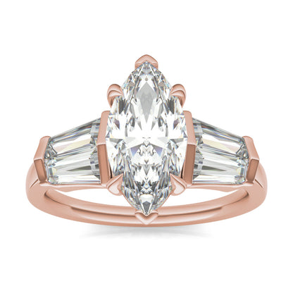 3.36 CTW Rose Gold Marquise Moissanite Ring