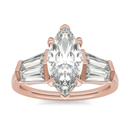 3.36 CTW Rose Gold Marquise Moissanite Ring