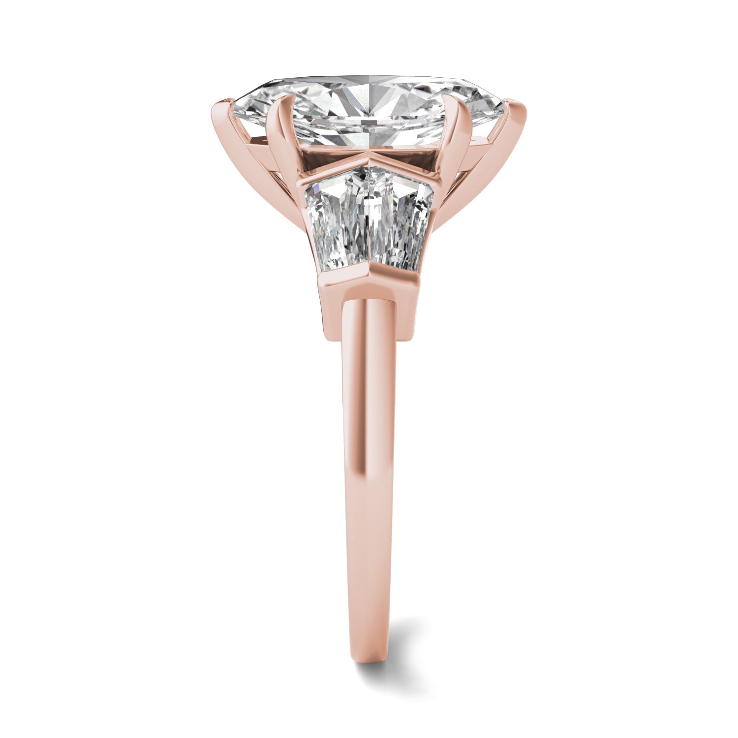 3.36 CTW Rose Gold Marquise Moissanite Ring