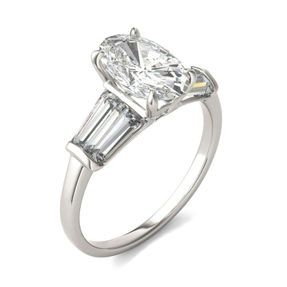 Moissanite Elongated Oval Five Stone Ring