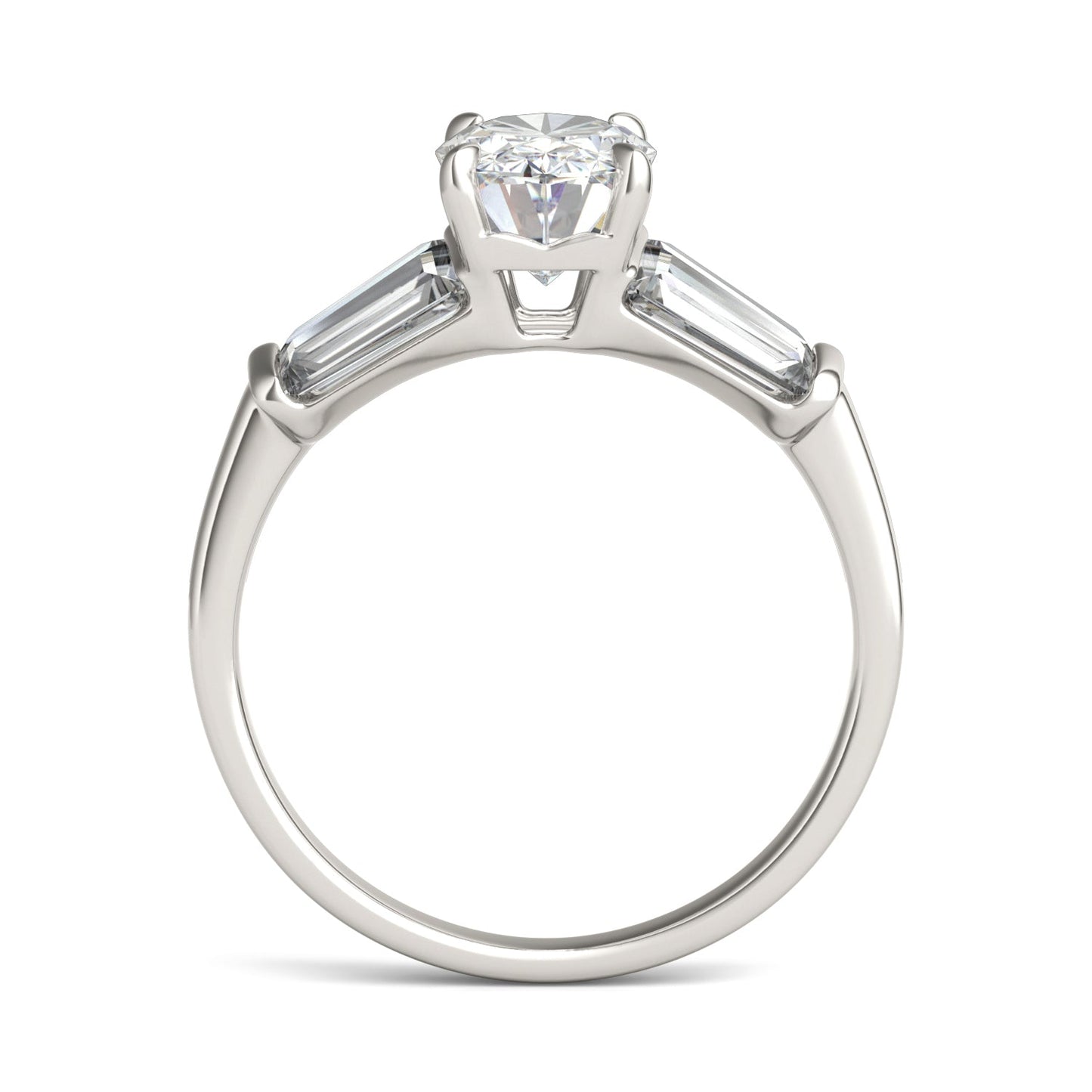 Moissanite Elongated Oval Five Stone Ring