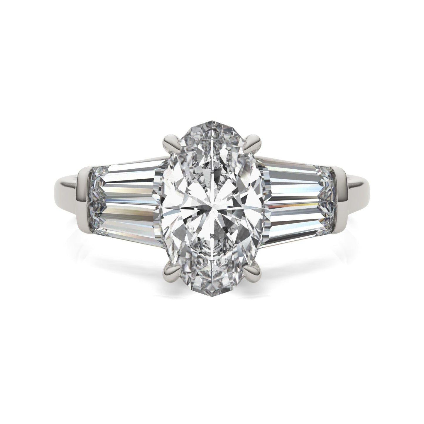 Moissanite Elongated Oval Five Stone Ring