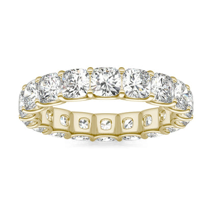 4.18 CTW Moissanite Cushion Eternity Band in 14K Yellow Gold