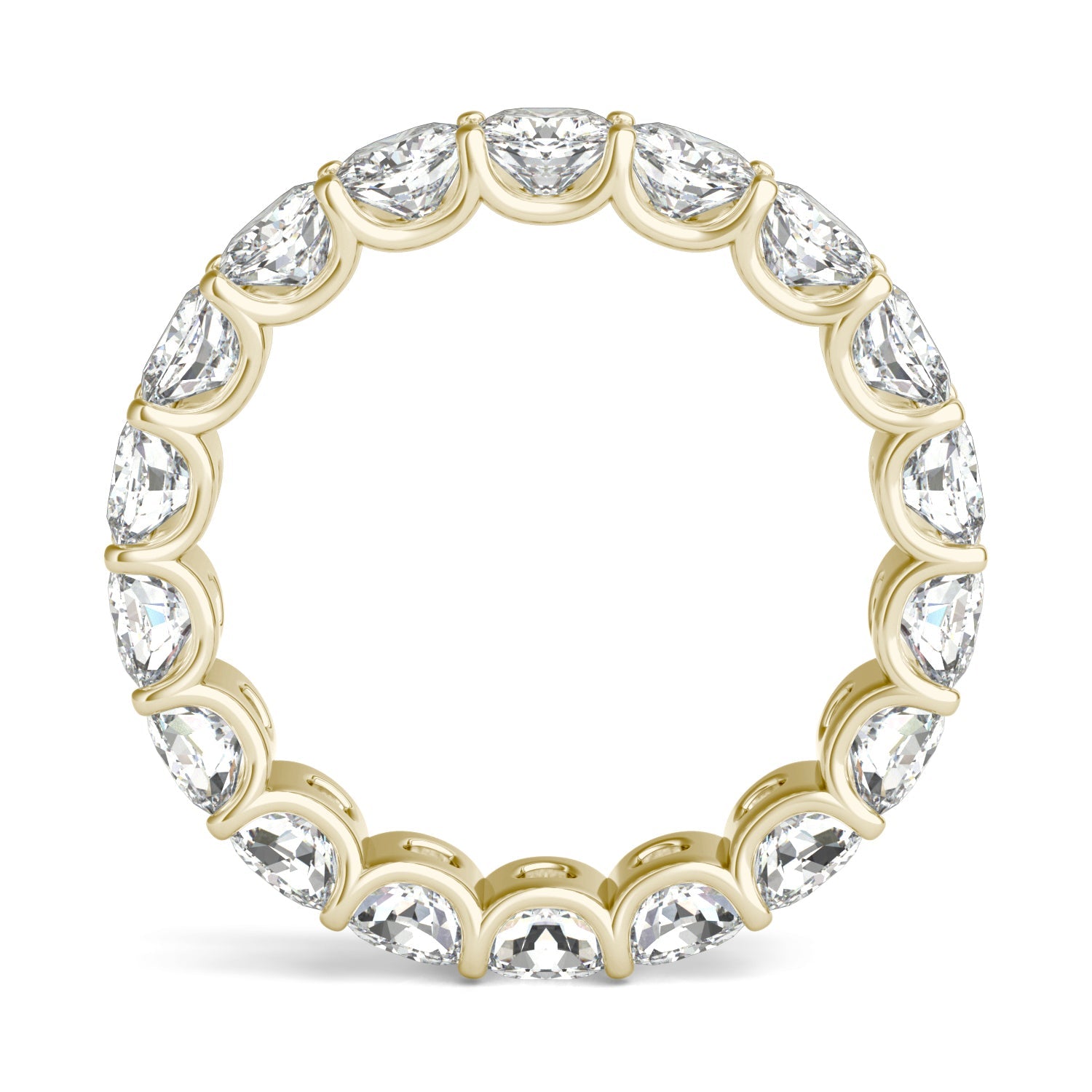 4.18 CTW Moissanite Cushion Eternity Band in 14K Yellow Gold