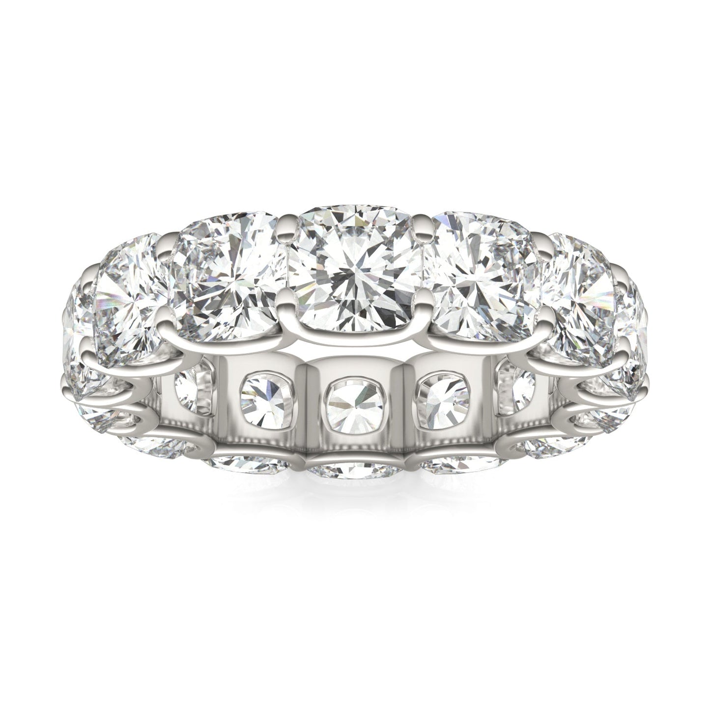 8.50 CTW DEW Cushion Moissanite Eternity Ring