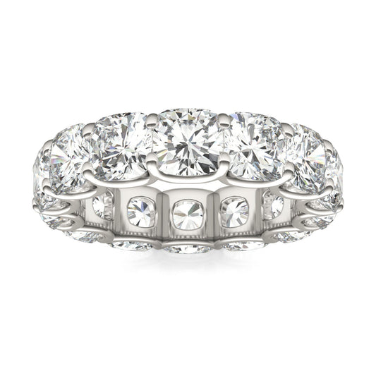 8.50 CTW DEW Cushion Moissanite Eternity Ring