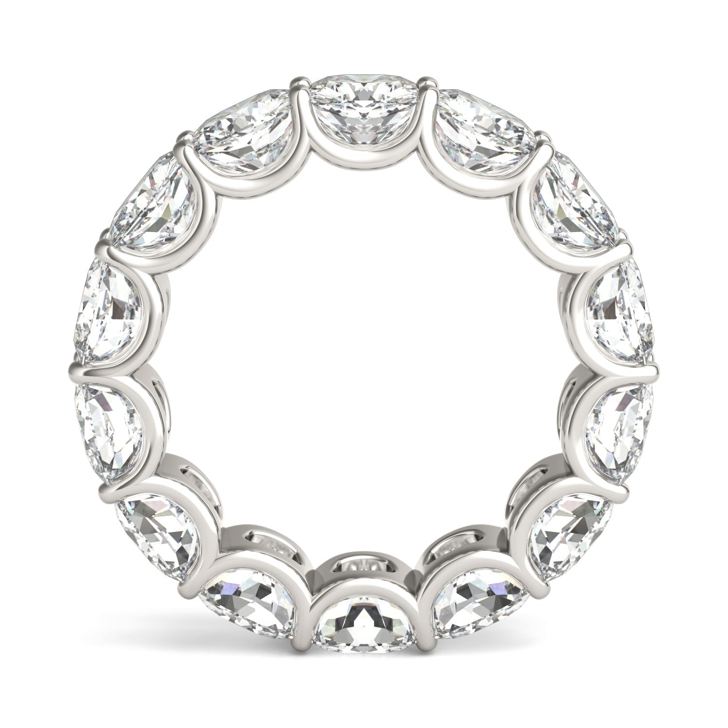 8.50 CTW DEW Cushion Moissanite Eternity Ring