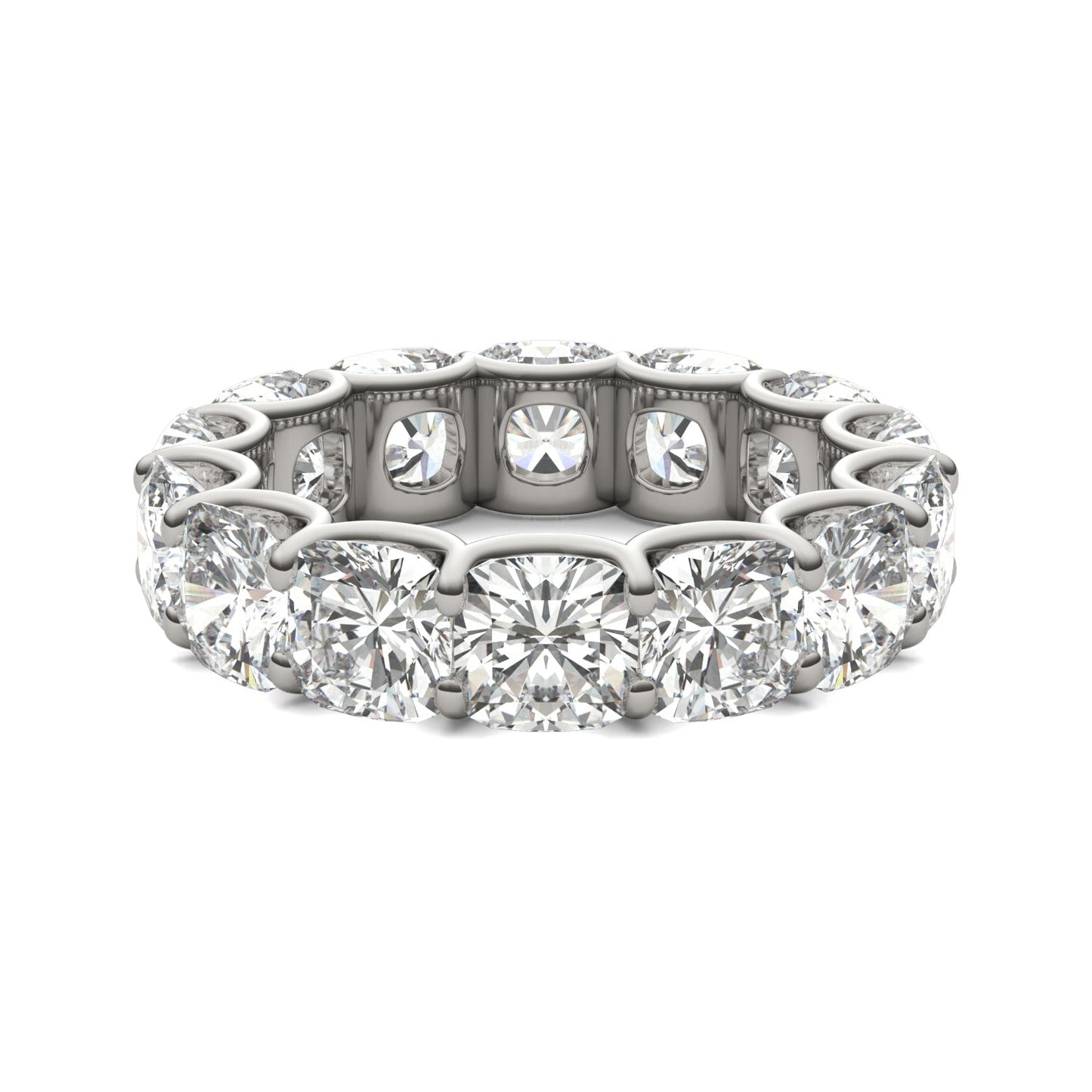 8.50 CTW DEW Cushion Moissanite Eternity Ring