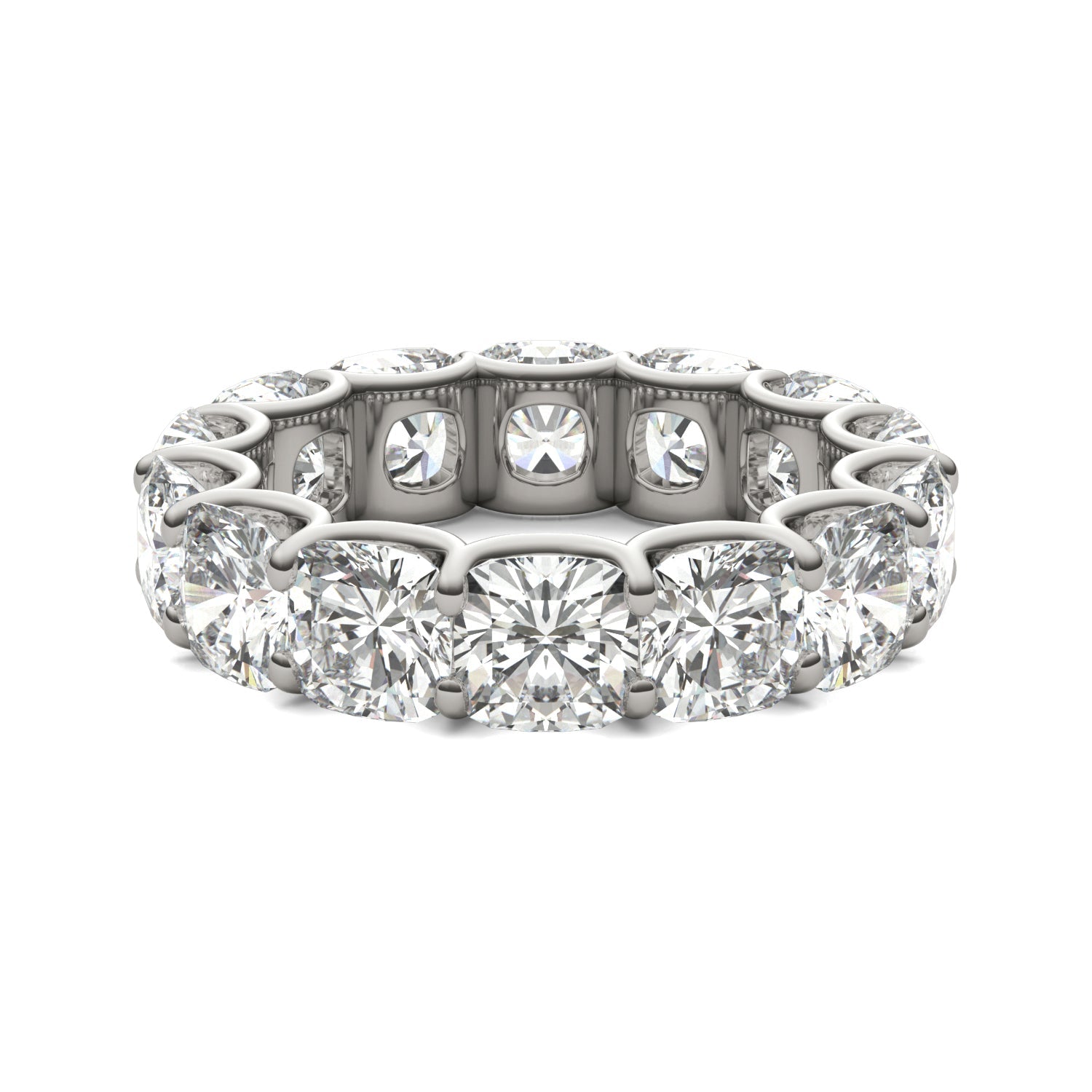 8.50 CTW DEW Cushion Moissanite Eternity Ring