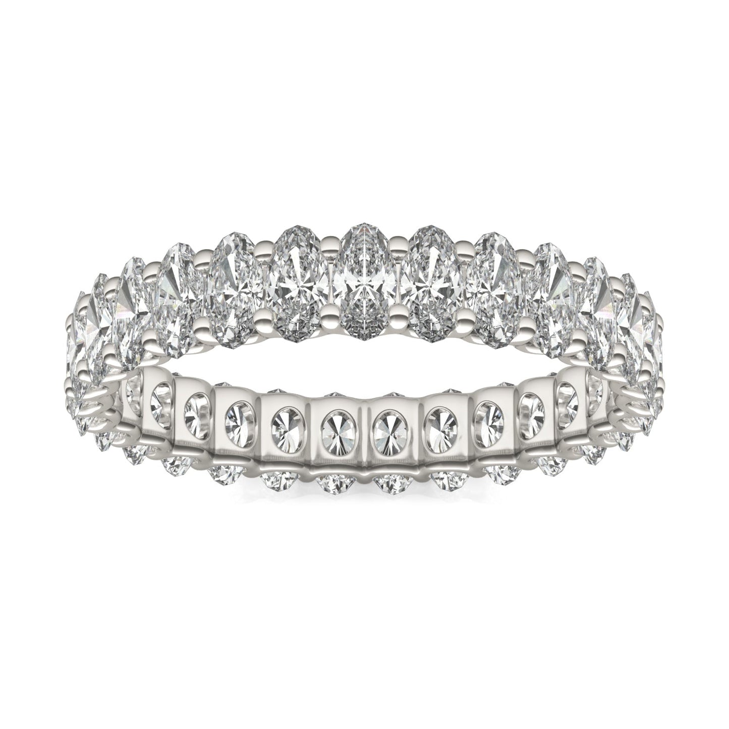 2.90 CTW Oval Moissanite Eternity Ring