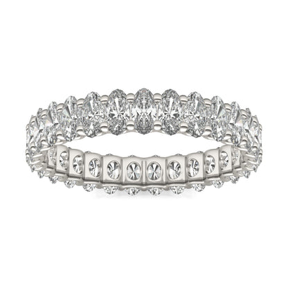 2.90 CTW Oval Moissanite Eternity Ring