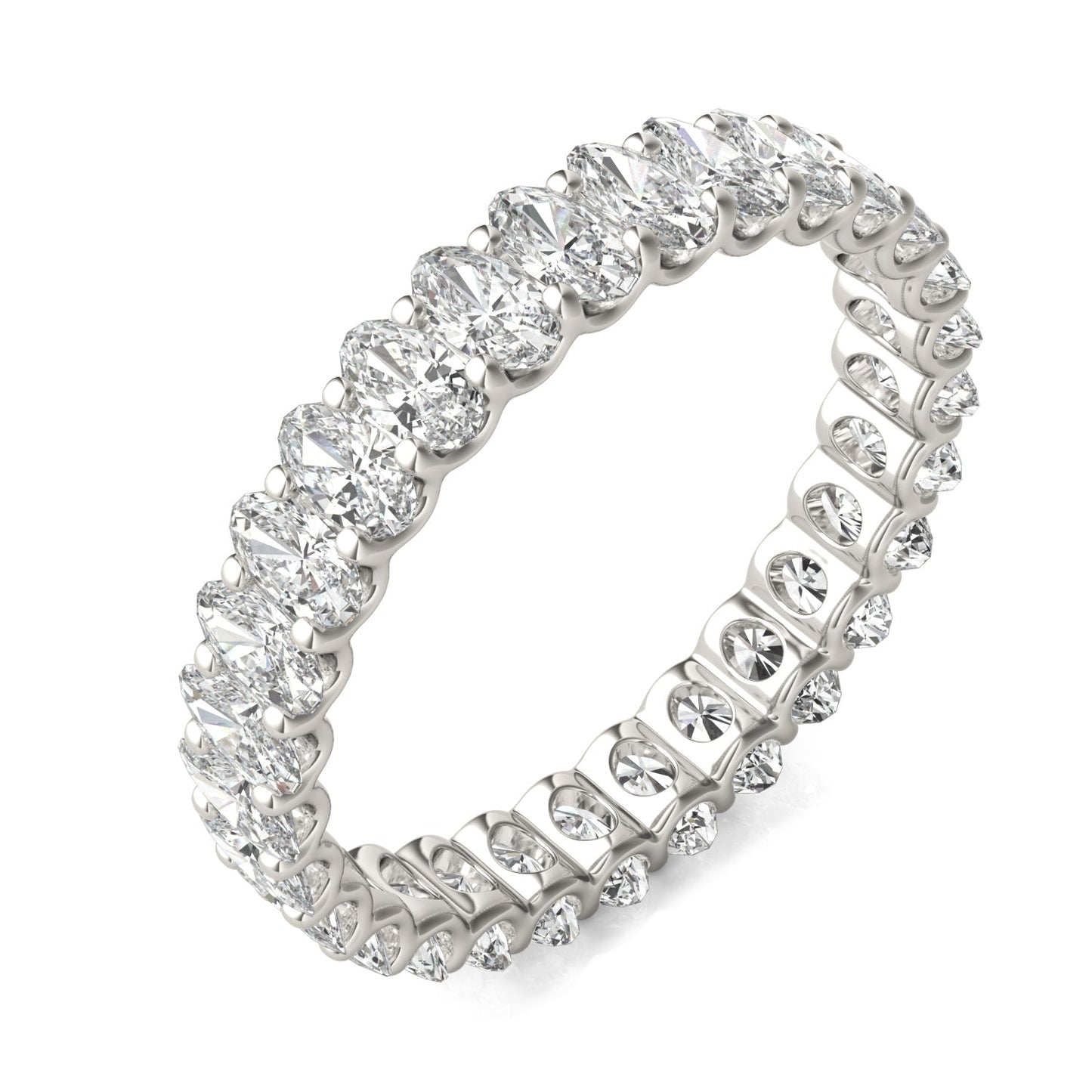 2.90 CTW Oval Moissanite Eternity Ring