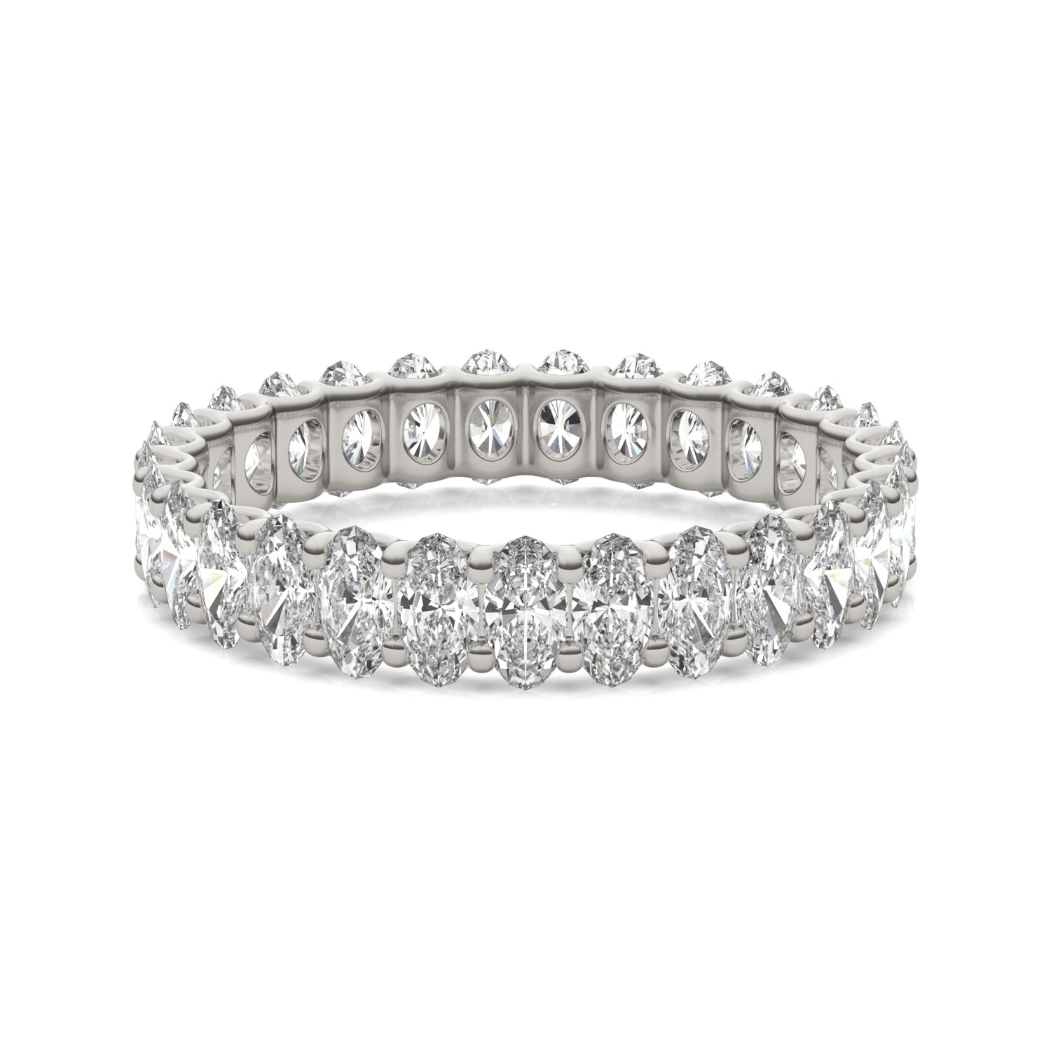 2.90 CTW Oval Moissanite Eternity Ring