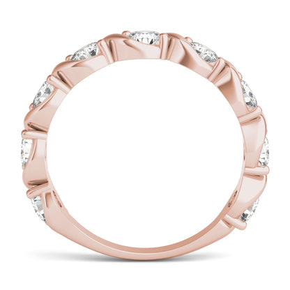 Elegant Moissanite Anniversary Band Ring in 14K Rose Gold