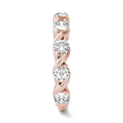 Elegant Moissanite Anniversary Band Ring in 14K Rose Gold