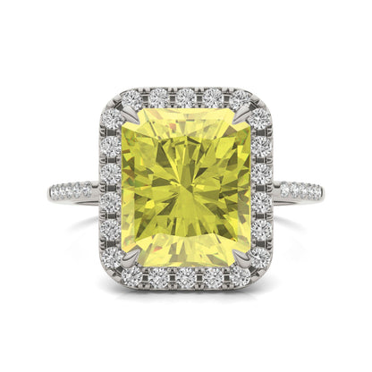 Radiant Moissanite Accented Ring