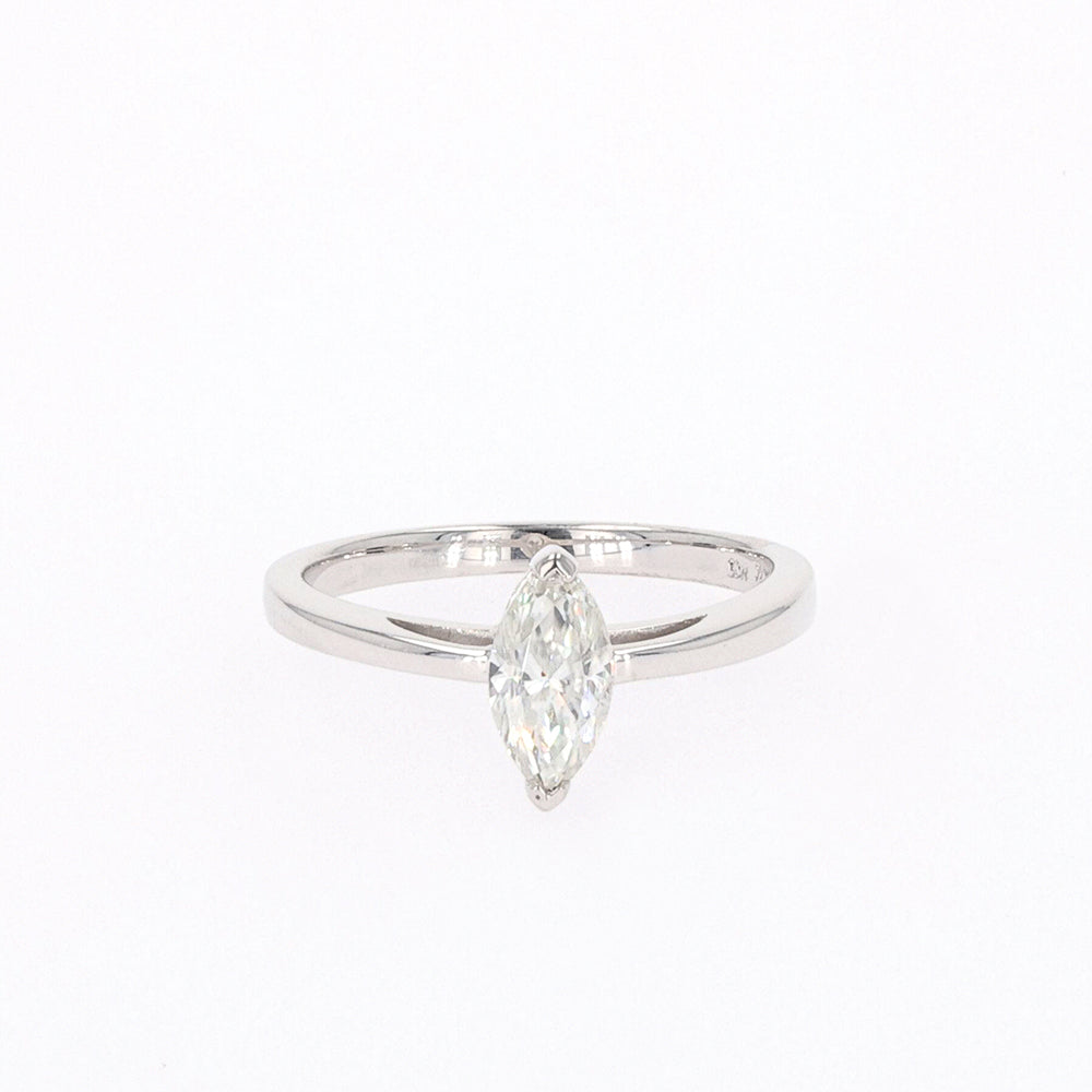 0.70 CTW Marquise Moissanite Solitaire Ring