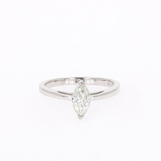 0.70 CTW Marquise Moissanite Solitaire Ring